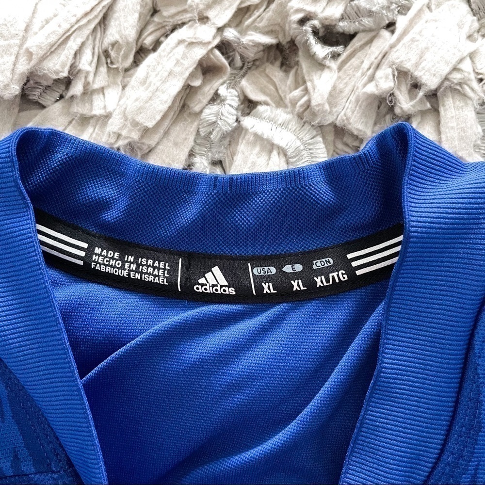 Adidas Men’s Football Techfit Primeknit Jersey in Medium Blue Size XL - Picture 2 of 5